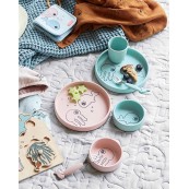 Done by Deer - Set per la Pappa in Silicone Alimentare - Amici del Mare - Colore: Rosa