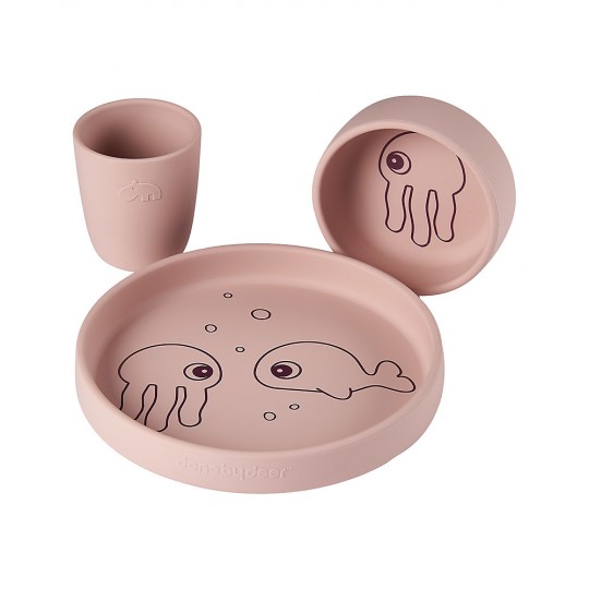 Done by Deer - Set per la Pappa in Silicone Alimentare - Amici del Mare