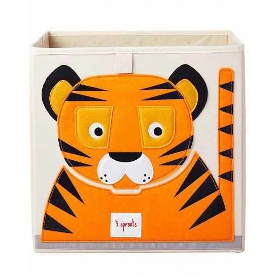 3 Sprouts - Contenitore Portaoggetti  - Compatibile con scaffali Ikea Kallax e EKET! - Disegno: Tigre