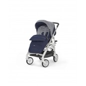 Inglesina - Sistema Quattro Trilogy + Huggy con telaio City bianco - Colore Inglesina: antigua blue