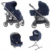 Inglesina - Sistema Quattro Trilogy + Huggy con telaio City ardesia - Colore Inglesina: antigua blue