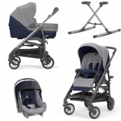 Inglesina - Sistema Quattro Trilogy + Huggy con telaio City ardesia - Colore Inglesina: antigua blue