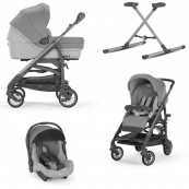 Inglesina - Sistema Quattro Trilogy + Huggy con telaio City ardesia - Colore Inglesina: antigua blue