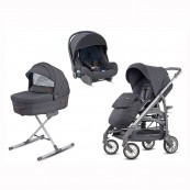 Inglesina - Sistema Quattro Trilogy + Huggy con telaio City ardesia - Colore Inglesina: village denim