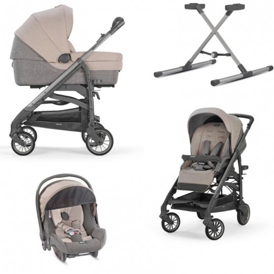 Inglesina - Sistema Quattro Trilogy + Huggy con telaio City ardesia - Colore Inglesina: antigua blue