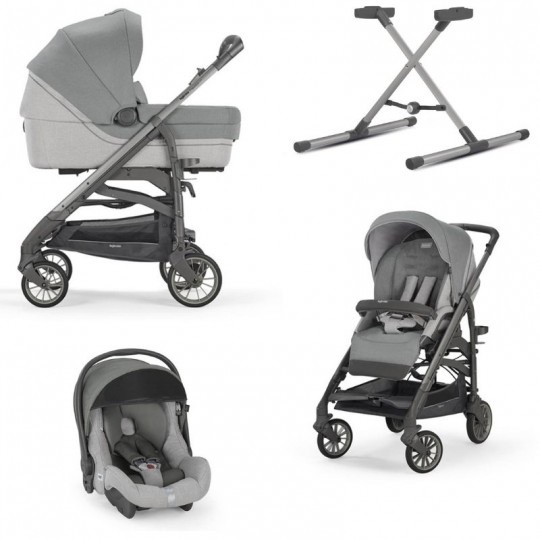 Inglesina - Sistema Quattro Trilogy + Huggy con telaio City ardesia - Colore Inglesina: cayman silver