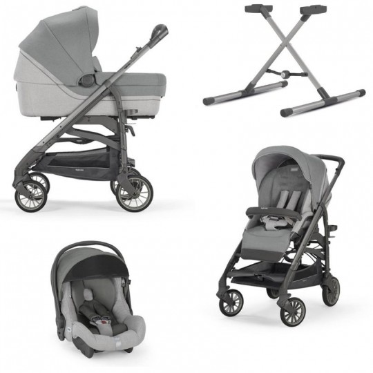 Inglesina - Sistema Quattro Trilogy + Huggy con telaio City ardesia - Colore Inglesina: antigua blue