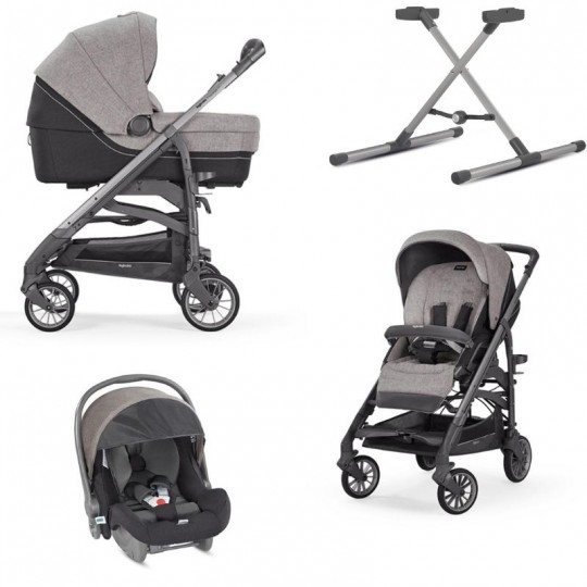 Inglesina - Sistema Quattro Trilogy + Huggy con telaio City ardesia - Colore Inglesina: antigua blue