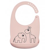 Done by Deer - Bavaglino Impermeabile con Tasca Deer Friends - 100% silicone alimentare - Colore: Rosa