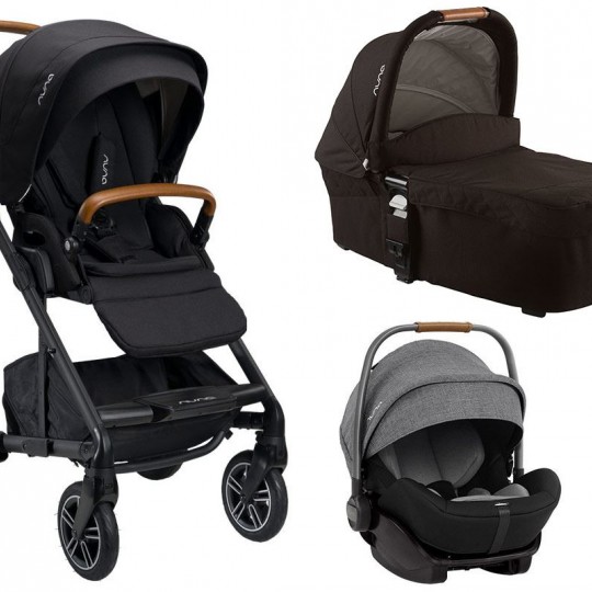 Nuna - passeggino trio Mixx Next+Arra con base - Colore Nuna: Caviar