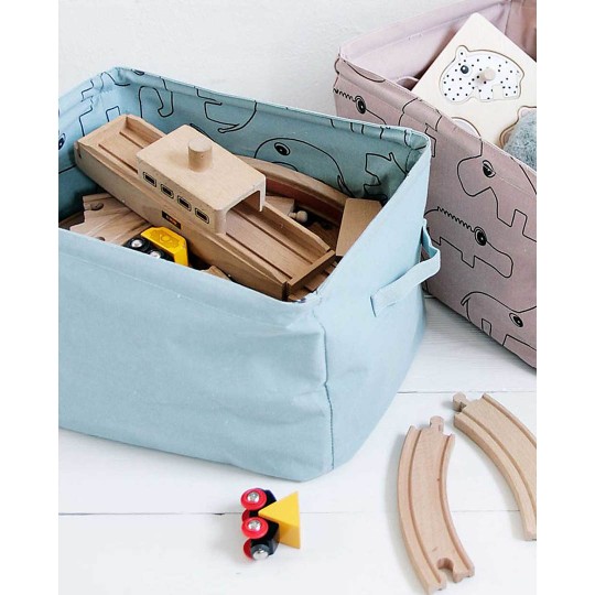 Dony by Deer  -Cesto Portagiochi Reversibile con Manici - Colore: Celeste