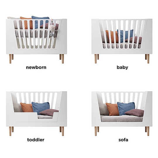Done By Deer - Lettino Trasformabile 4in1 con Sbarre - 60x120 cm - Colore: Bianco