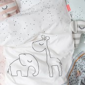 Done by Deer - Set Copripiumino e Federa 100x140cm - Colore: Contour Bianco