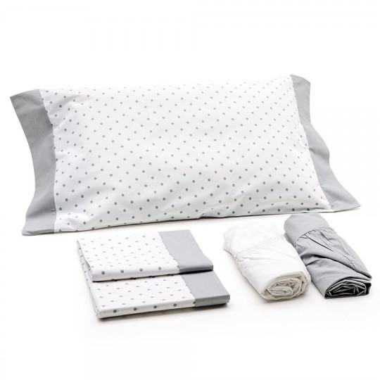 Babylodge -DOTS set lenzuola per lettino 80x130 cm - Made in Italy