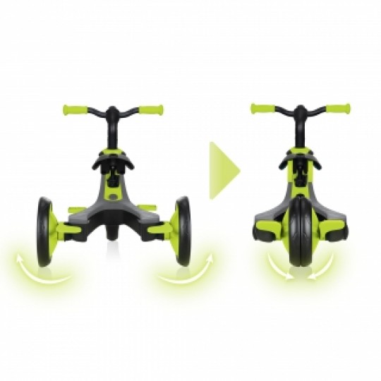 Globber - Explorer Trike 4in1 - da triciclo a balance bike - Colore: Lime