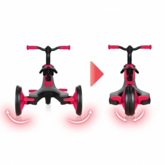 Globber - Explorer Trike 4in1 - da triciclo a balance bike - Colore: Rosso