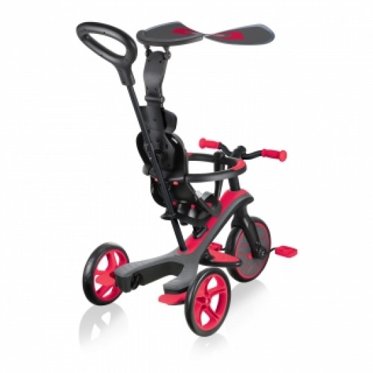 Globber - Explorer Trike 4in1 - da triciclo a balance bike - Colore: Rosso