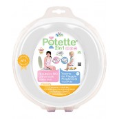 Potette - Potette 2in1 Vasino da Viaggio e Riduttore WC - Colore: Bianco