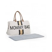 Childhome - Mommy Bag borsa fasciatoio 55x30x30 - Colori Childhome: Righe Nero Oro