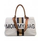Childhome - Mommy Bag borsa fasciatoio 55x30x30 - Colori Childhome: Righe Nero Oro