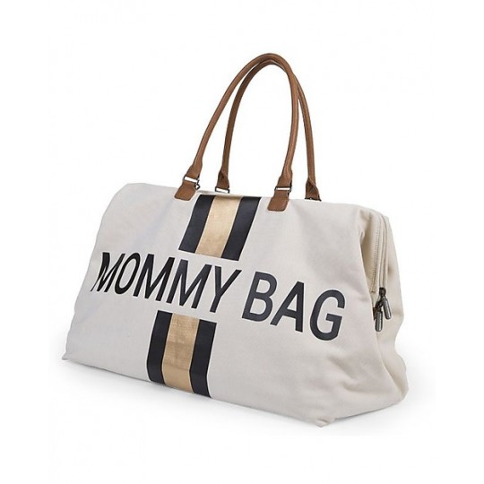 Childhome - Mommy Bag borsa fasciatoio 55x30x30 - Colori Childhome: Righe Nero Oro