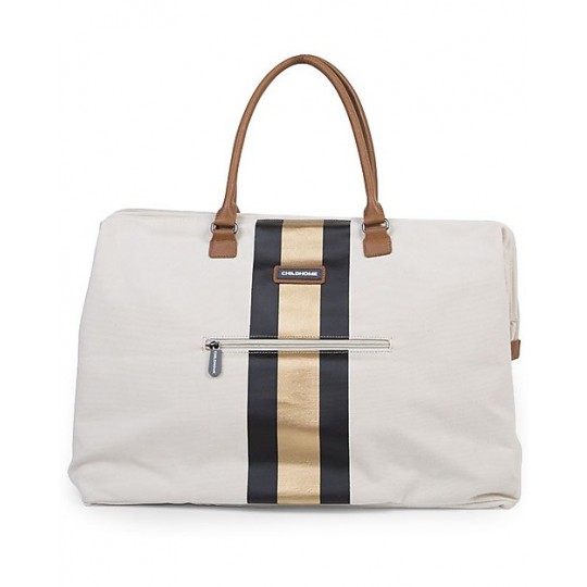 Childhome - Mommy Bag borsa fasciatoio 55x30x30 - Colori Childhome: Righe Nero Oro