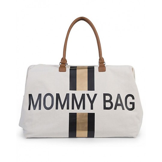 Childhome - Mommy Bag borsa fasciatoio 55x30x30 - Colori Childhome: Righe Nero Oro