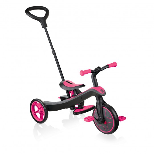 Globber - Explorer Trike 4in1 - da triciclo a balance bike - Colore: Rosa