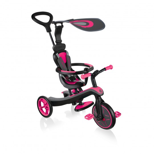 Globber - Explorer Trike 4in1 - da triciclo a balance bike - Colore: Rosa