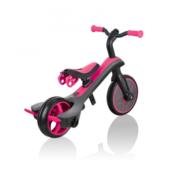 Globber - Explorer Trike 4in1 - da triciclo a balance bike - Colore: Rosa