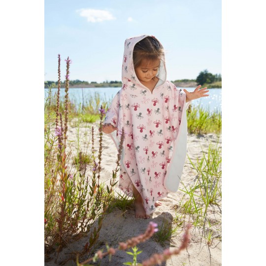 Lässig - Poncho e telo da spiaggia Reversibile - Colori Lässig: octopus rose