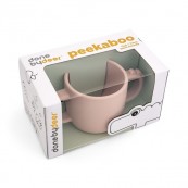 DONE BY DEER - TAZZA CON 2  MANICI IN SILICONE ALIMENTARE PEEKABOO CROCO - Colore: Mostarda