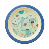 Rice - Piatto piano in melamina - Colore Rice: Blue space