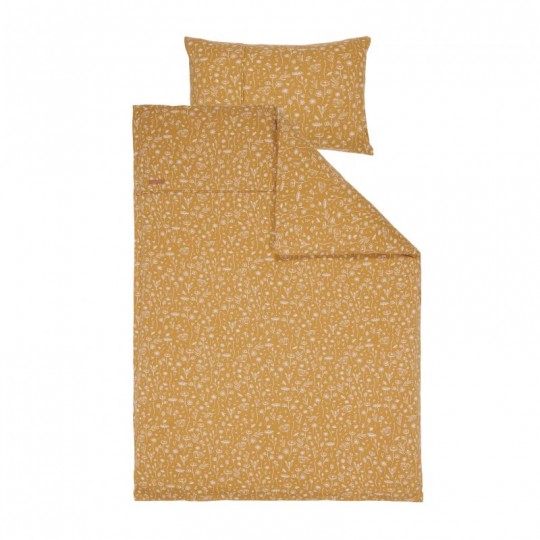 Little Dutch - Copripiumino per lettino 100x140cm con federa - Colori Little Dutch: Wild Flower Ocra