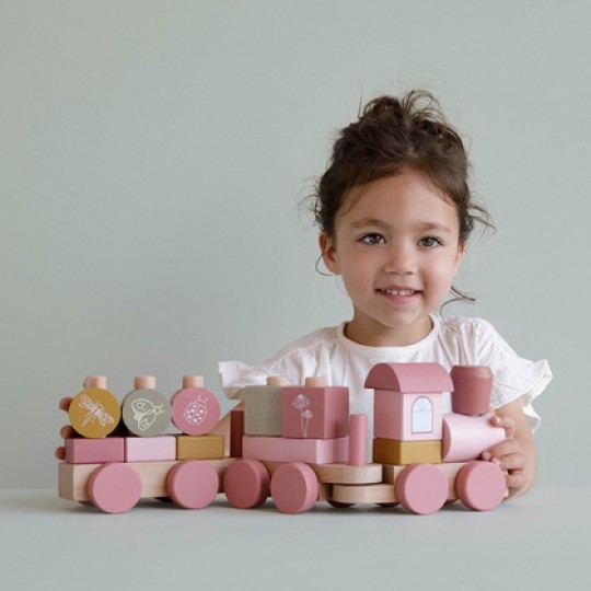 Little Dutch - Trenino in legno - Colori Little Dutch: Wild Flower Pink
