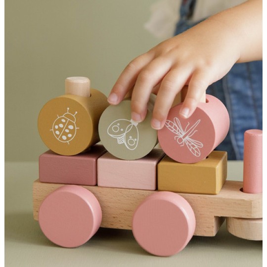Little Dutch - Trenino in legno - Colori Little Dutch: Wild Flower Pink