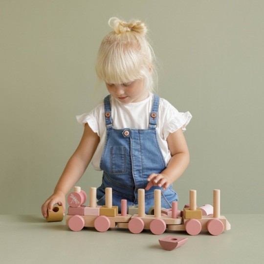 Little Dutch - Trenino in legno - Colori Little Dutch: Wild Flower Pink