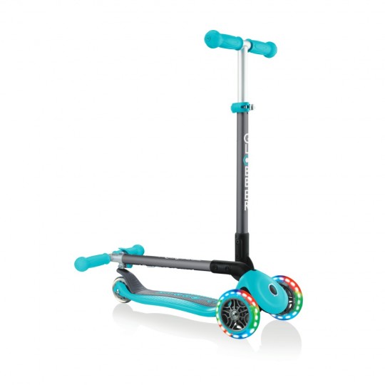 Globber - Monopattino pieghevole con Luci a 3 ruote - Colori Globber: Teal