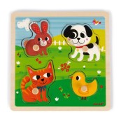 Janod - Puzzle tattile ad incastro - Versioni Janod: My First Animals