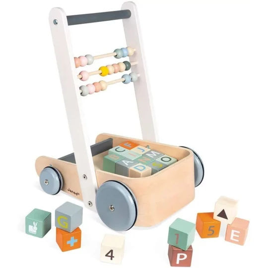 Janod - Carrello Primi Passi ABC in legno