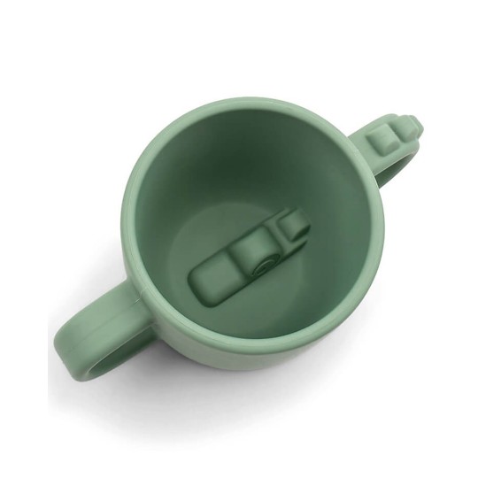 DONE BY DEER - TAZZA CON 2  MANICI IN SILICONE ALIMENTARE PEEKABOO CROCO - Colore: Verde