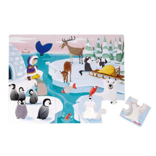 Janod - Puzzle tattile 20pezzi - Versioni Janod: Life on The Ice