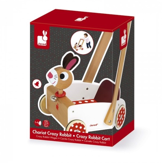 Janod - Carrello in legno Crazy Rabbit