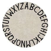 Lorena Canals - Tappeto Round ABC Nero NATURAL Diam 150