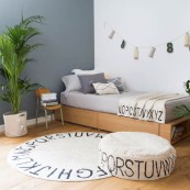 Lorena Canals - Tappeto Round ABC Nero NATURAL Diam 150