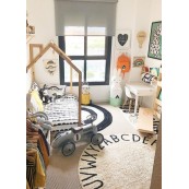 Lorena Canals - Tappeto Round ABC Nero NATURAL Diam 150