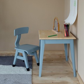 Little Dutch - Tavolo colorato con sedia ergonomica in legno