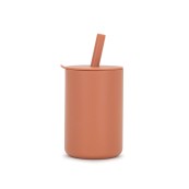 Soina - Bicchiere in silicone con cannuccia - Colori Soina: Cammello
