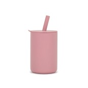 Soina - Bicchiere in silicone con cannuccia - Colori Soina: Rosa Antico