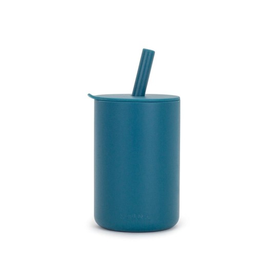 Soina - Bicchiere in silicone con cannuccia - Colori Soina: Blu Notte